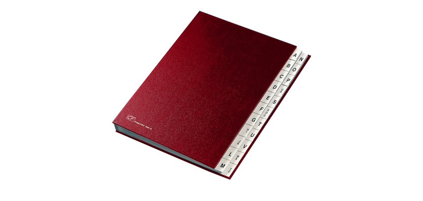 Classificatore alfabetico A/Z - 640D - 24x34 cm - rosso - Fraschini