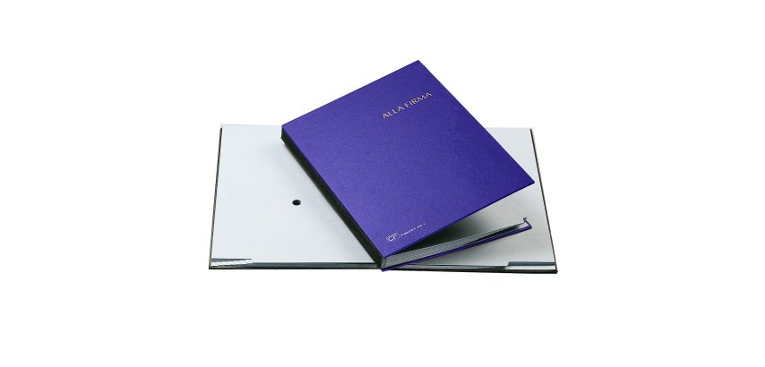 Libro firma - 14 intercalari - 24x34 cm - blu - Fraschini