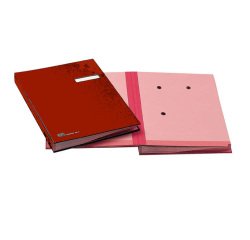 Libro firma - 18 intercalari - con porta etichette - 24x34 cm - rosso - Fraschini