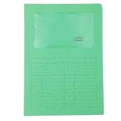 Cartelline a L con finestra Sintex - cartoncino 120 gr - 22x31 cm - verde - Blasetti - conf. 50 pezzi