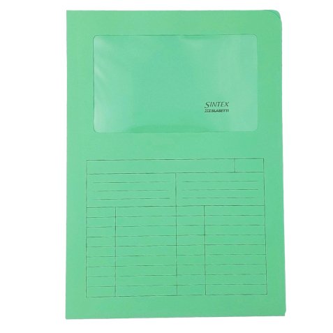 Cartelline a L con finestra Sintex - cartoncino 120 gr - 22x31 cm - verde - Blasetti - conf. 50 pezzi