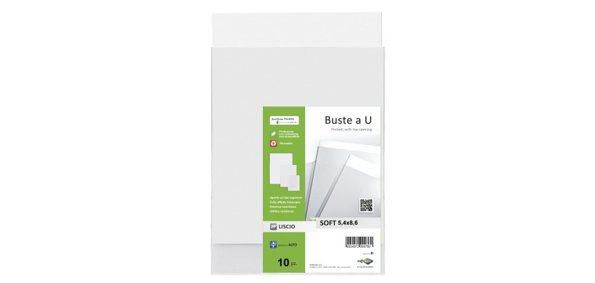 Buste a sacco Soft - PPL - 5,4 x 8,6 cm - liscio - trasparente - Sei Rota - conf. 10 pezzi