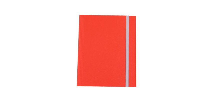 Cartella 3 lembi con elastico - A4 - dorso variabile - fibrone - rosso - Cartotecnica del Garda