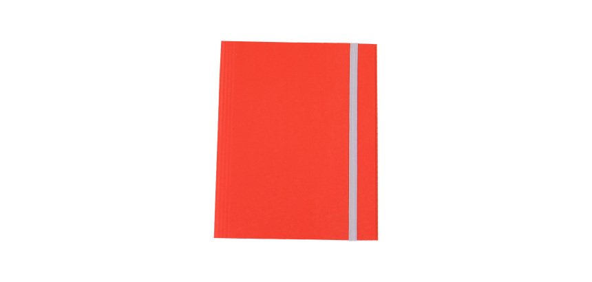 Cartella 3 lembi con elastico - A4 - dorso variabile - fibrone - rosso - Cartotecnica del Garda