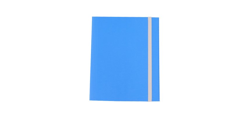 Cartella 3 lembi con elastico - A4 - dorso variabile - fibrone - blu - Cartotecnica del Garda