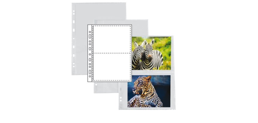 Buste forate Atla F porta foto - 4 spazi 15 x 21 cm - trasparente - Sei Rota - conf. 10 pezzi