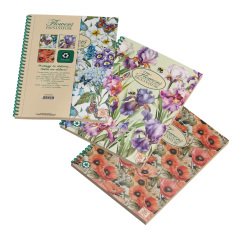 Blocco spirale Nature Flowers - spiralato sul lato lungo - 5mm - A4 - 80 gr - 120 fogli - Pigna