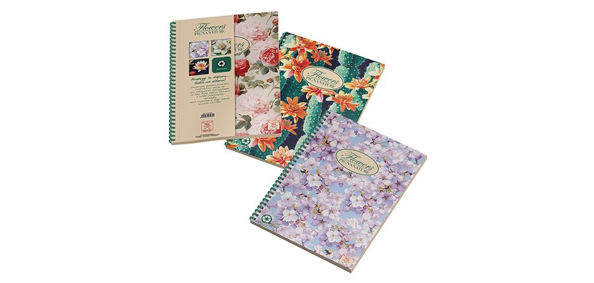 Pigna Flowers writing notebook A4 60 sheets Multicolour