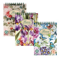 Blocco spirale Nature Flowers - spiralato sul lato corto - 5mm - A5 - 70 gr - 60 fogli - Pigna