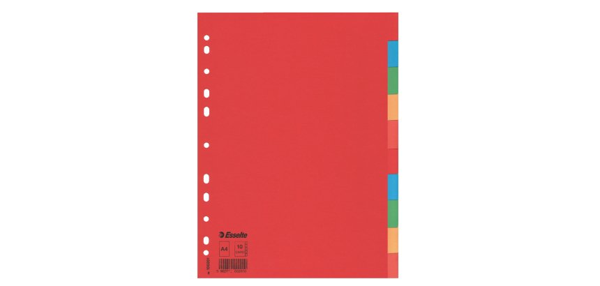 Separatore Economy - 10 tasti - cartoncino colorato 160 gr - A4 - multicolore - Esselte