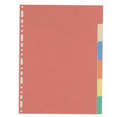 Separatore - 6 tacche - cartoncino colorato 240 gr - 21x29,7 cm - multicolore - Favorit