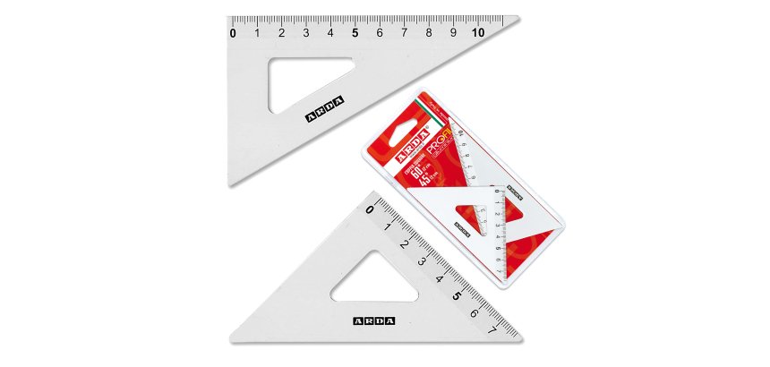 Coppia squadra Profil - 45/60gradi - 12cm - alluminio - Arda