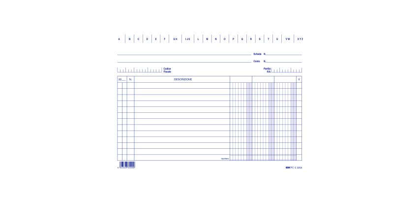 Schede - 3 colonne - 15 x 21 cm orizzontale - Edipro - conf. 100 pezzi
