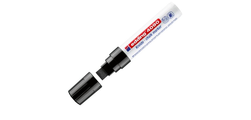 Marcatore a gesso liquido 4090 - punta scalpello - da 4 a 15mm - nero - Edding