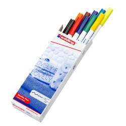 Marcatore per tessuto 4600 - punta tonda 1,0mm - 10 colori assortiti - Edding