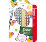 Pastelli Easycolors - diametro mina 4,2 mm - per mancini - Stabilo - astuccio 12 colori