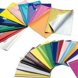 Coprimaxi laccato Colorosa - 21x30cm - PVC - argento - tasca con alette - Ri.plast