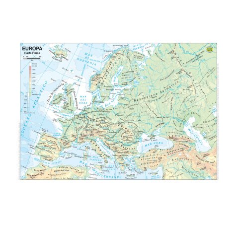 Carta geografica Europa - scolastica - plastificata - 29,7 x 42 cm - Belletti