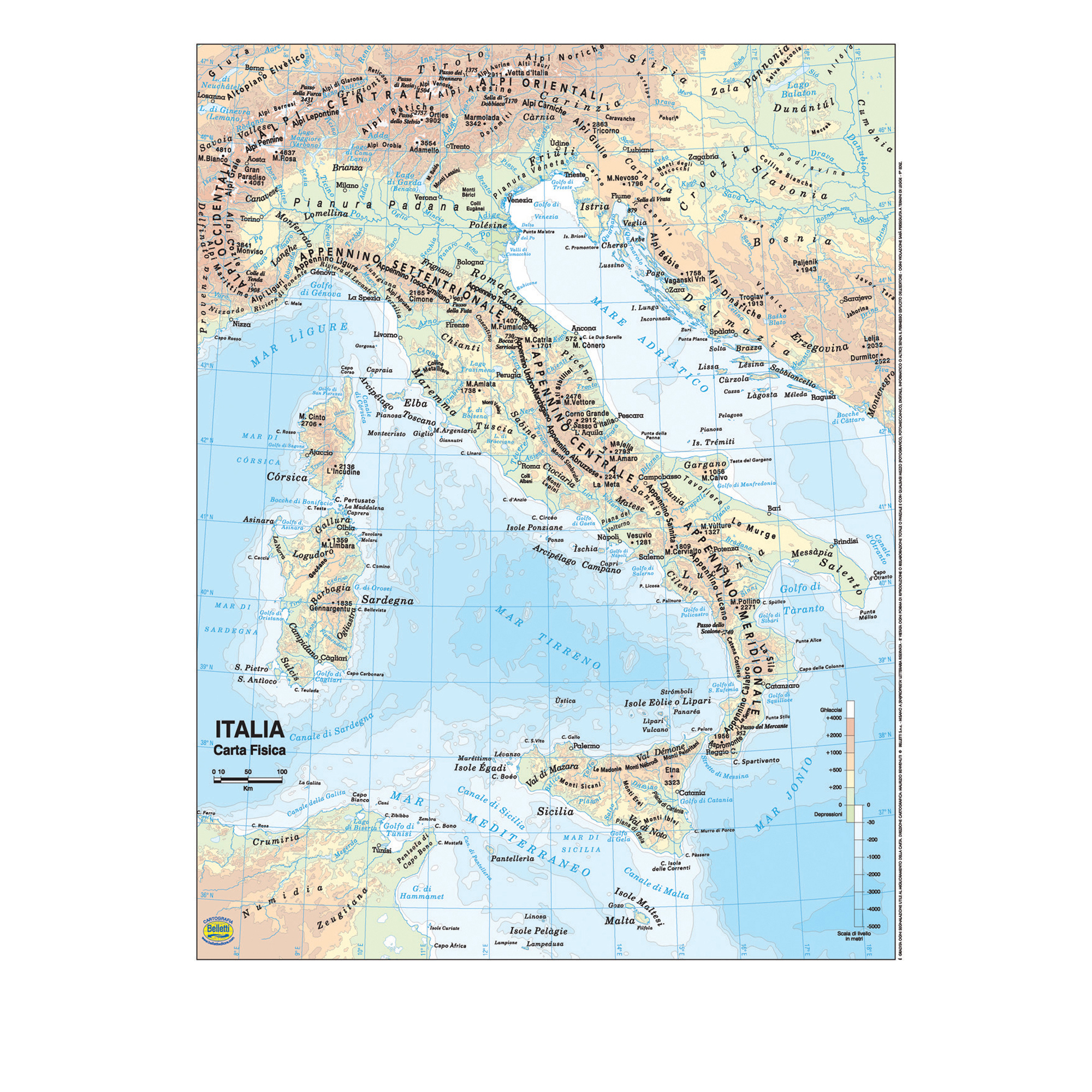 Cartina Geografica Fisica/Politica Plastificata (Europa