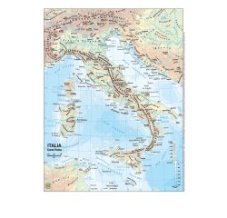 Carta geografica Italia - scolastica - plastificata - 29,7 x 42 cm - Belletti