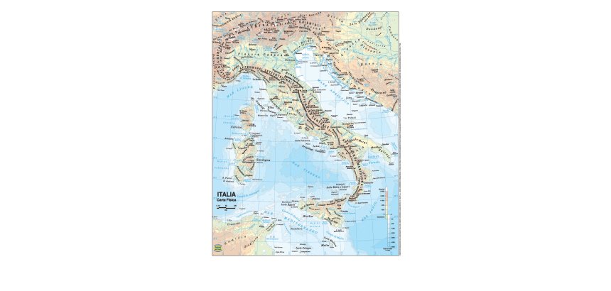 Carta geografica Italia - scolastica - plastificata - 29,7 x 42 cm - Belletti