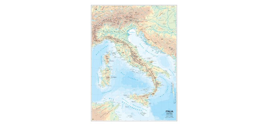 Carta geografica Italia - scolastica - murale - Belletti