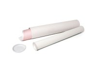 Tubo portadisegni - diametro 6 cm - H 74 cm - cartone - bianco - IKona+