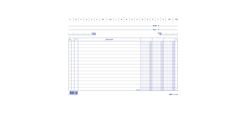 Schede - 3 colonne - 17 x 24 cm orizzontale - Edipro - conf. 100 pezzi