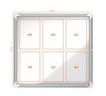 Bacheca per interni - fondo magnetico bianco - 6 fogli A4 - orizzontale - Nobo