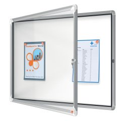 Nobo Premium Plus Magnetic Lockable Notice Board Hinged Door 8xA4
