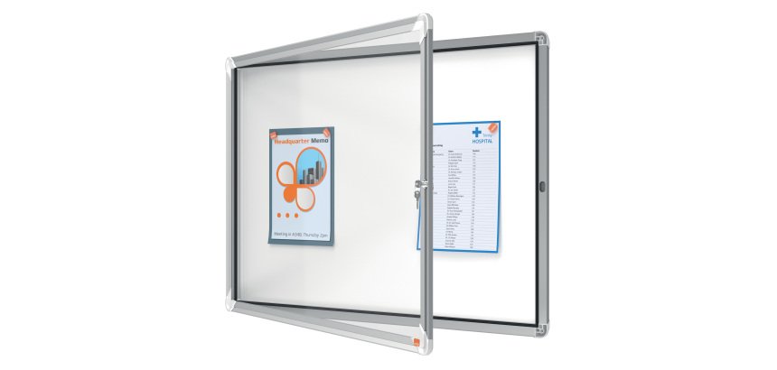 Bacheca per interni - fondo magnetico bianco - 8 fogli A4 - orizzontale - Nobo