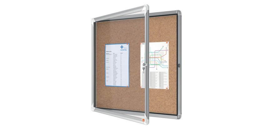 Bacheca per interni - fondo in sughero - 6 fogli A4 - orizzontale - Nobo