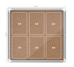 Bacheca per interni - fondo in sughero - 6 fogli A4 - orizzontale - Nobo