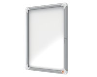 Bacheca per esterni - fondo magnetico bianco - 4 fogli A4 - verticale - Nobo