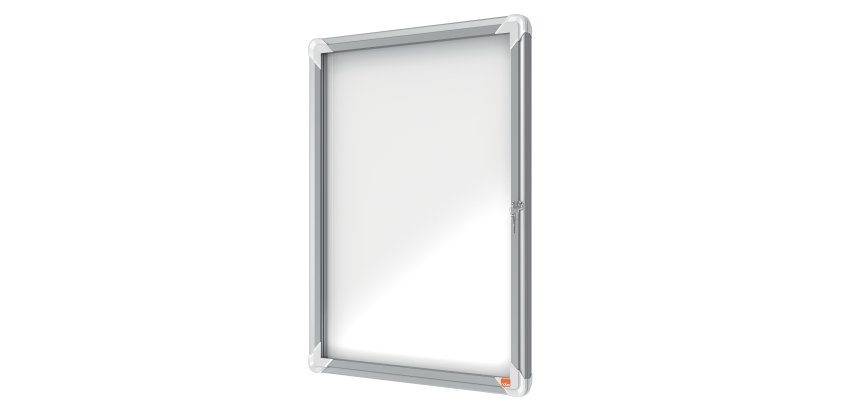 Bacheca per esterni - fondo magnetico bianco - 4 fogli A4 - verticale - Nobo