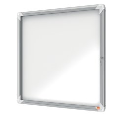 Bacheca per esterni - fondo magnetico bianco - 6 fogli A4 - orizzontale - Nobo