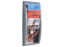 Espositore da parete Quick Fit System - 4 tasche A4 verticali - grigio - Paperflow
