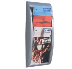Espositore da parete Quick Fit System - 4 tasche A4 verticali - grigio - Paperflow