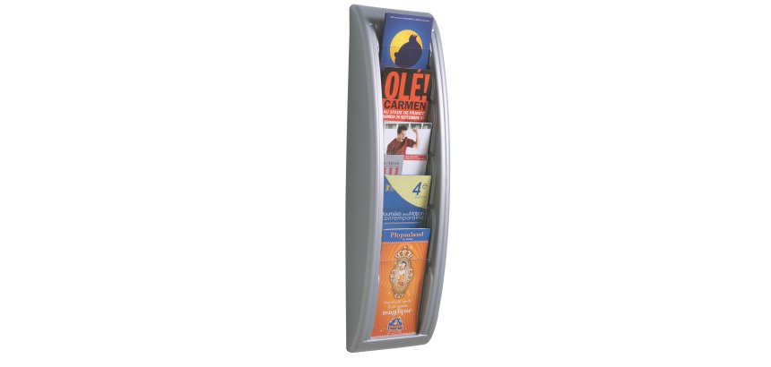 Espositore da parete Quick Fit System - 5 tasche A5 - grigio - Paperflow