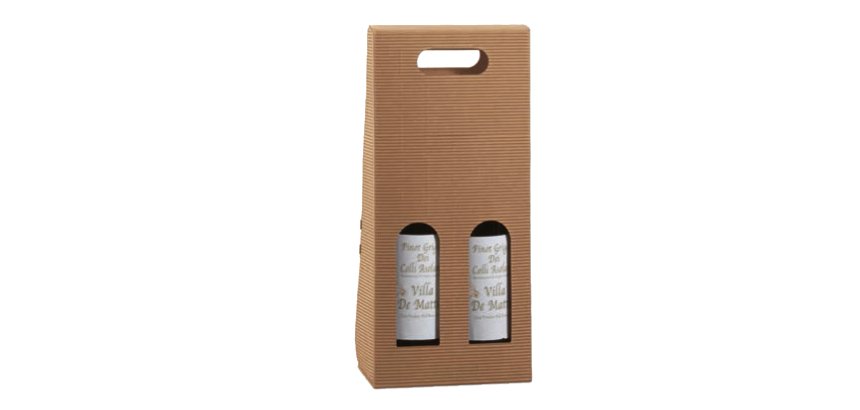Scatola bottiglie Onda avana - 2 bottiglie - 18 x 9 x 38,5cm - Scotton