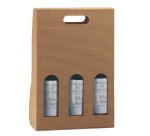 Scatola bottiglie Onda avana - 3 bottiglie - 270 x 90 x 385 mm - Scotton