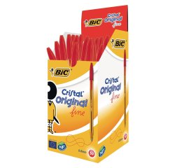 Penna sfera Cristal - punta fine 0,8 mm - rosso - Bic - conf. 50 pezzi