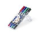 Pennarello Lumocolor Permanent Duo 348 punta feltro - punta 0,6mm e 1,5mm - astuccio 4 colori - Staedtler