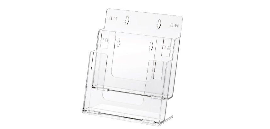 Portadepliant componibile - da banco e parete - 2 tasche A4 - Lebez