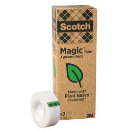 Nastro adesivo Magic 900 - green - 1,9 cm x 33 m - trasparente - Scotch - Value Pack 9 rotoli