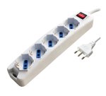 Presa multipla con interruttore - 5 prese multistandard tedesco/italiano - MKC