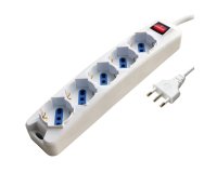 Presa multipla con interruttore - 5 prese multistandard tedesco/italiano - MKC