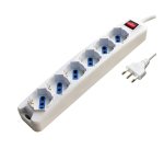 Presa multipla con interruttore - 6 prese multistandard tedesco/italiano - MKC