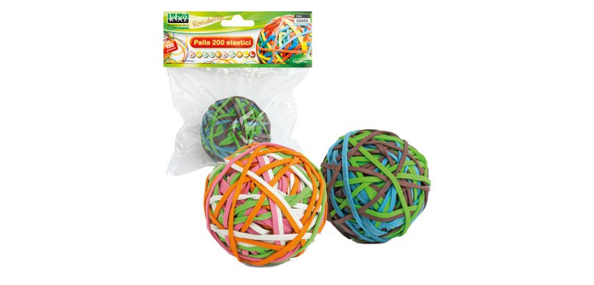 Elastici - diametro 5 cm - colori assortiti - Lebez - sfera da 200 elastici