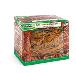 Elastici - misure assortite - 500 gr - caucciù - avana - Lebez